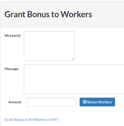 Screenshot of the Grant Bonus interface where you can specify which workers to bonus and the amount